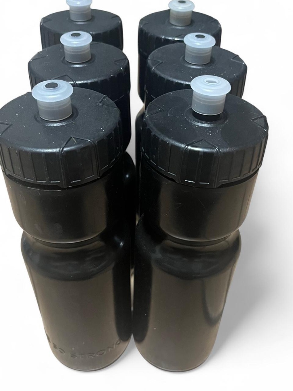 Set of 6 Black Sports Water Bottles - Picture 1 of 3